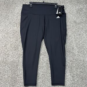 Adidas Optime Leggings Womens 3X Black Plus Size 7/8 Gym Run Training Ladies New